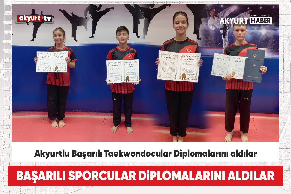 Akyurtlu Başarılı Taekwondocular Diplomalarını aldılar