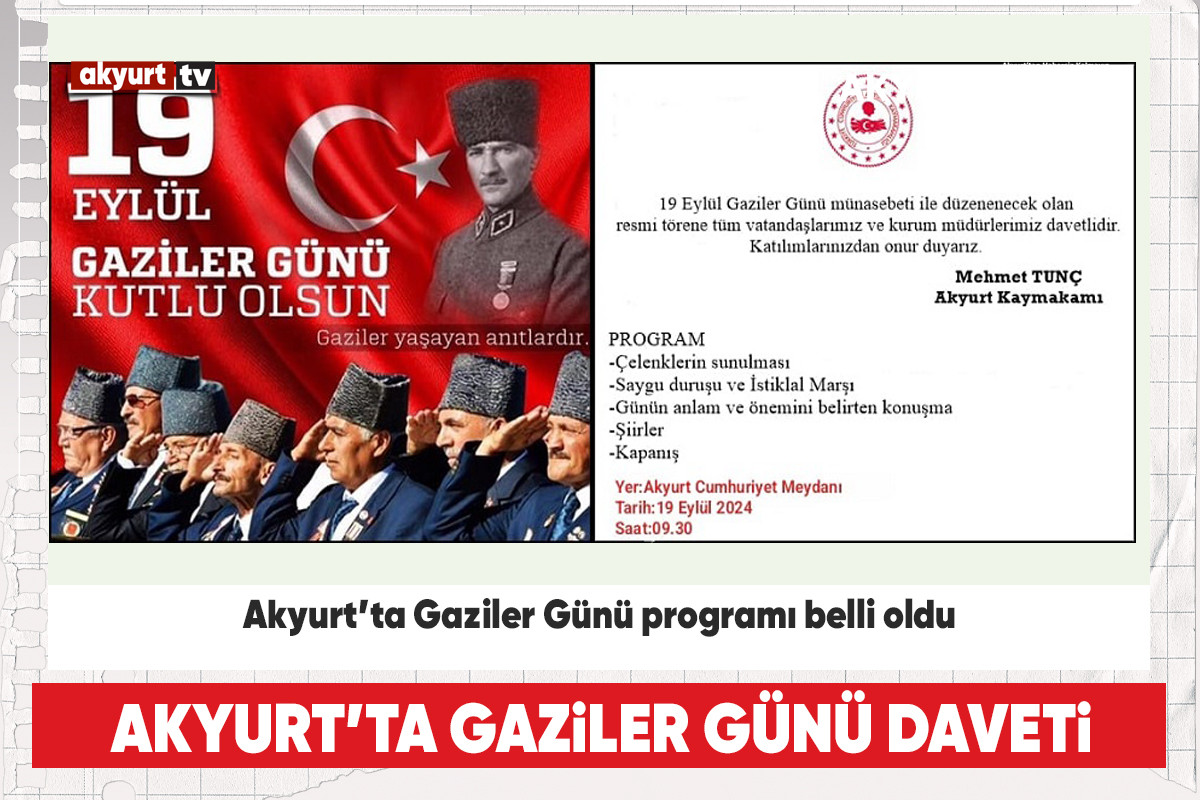 Akyurt’ta Gaziler Günü programı belli oldu